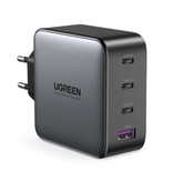 UGREEN 100W Stekkerlader - Quad Port PD / Quick Charge 3.0 - GaN Power Delivery USB Fast Charge - Oplader Muur Wallcharger AC Thuislader Adapter Zwart