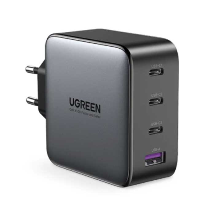 Ładowarka wtyczkowa 100W - Quad Port PD / Quick Charge 3.0 - GaN Power Delivery Szybkie ładowanie USB - Ładowarka ścienna Ładowarka sieciowa AC Adapter ładowarki czarny