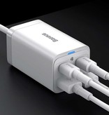 Baseus 65W Oplaadblok - Quad 4-Port GaN USB Fast Charge - Oplader Muur Wallcharger AC Thuislader Stekkerlader Adapter Zwart