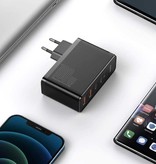 Baseus 100 W Steckerladegerät – Quad Port PD / Quick Charge 3.0 – GaN Power Delivery USB-Schnellladung – Wandladegerät Wallcharger AC Home Charger Adapter Schwarz