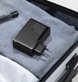 Baseus 100 W Steckerladegerät – Quad Port PD / Quick Charge 3.0 – GaN Power Delivery USB-Schnellladung – Wandladegerät Wallcharger AC Home Charger Adapter Schwarz