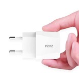 PZOZ 2.1A Plug Charger - Dual 2-Port USB Fast Charge Charger Wall Wallcharger AC Home Charger Adapter Black