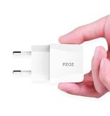 PZOZ Cargador de enchufe 2.1A - Cargador de carga rápida USB dual de 2 puertos Cargador de pared Adaptador de cargador de CA para el hogar Negro