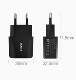 PZOZ 2.1A Plug Charger - Dual 2-Port USB Fast Charge Charger Wallcharger AC Home Charger Adapter Noir