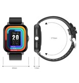 ZODVBOZ 1.69 "Smartwatch Smartband Fitness Sport Activity Tracker Reloj IP67 iOS iPhone Android Correa de silicona Negro