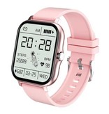 ZODVBOZ 1.69 "Smartwatch Smartband Fitness Sport Activity Tracker Reloj IP67 iOS iPhone Android Correa de silicona Rosa