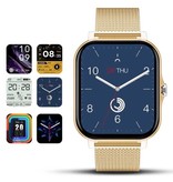 ZODVBOZ 1.69" Smartwatch Smartband Fitness Sport Activity Tracker Watch IP67 iOS iPhone Android Silicone Strap Gold