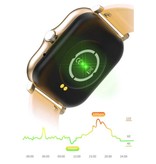 ZODVBOZ 1.69 "Smartwatch Smartband Fitness Sportowy zegarek do śledzenia aktywności IP67 iOS iPhone Android Silikonowy pasek Złoty