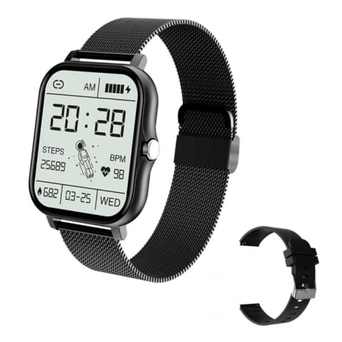 1.69 "Smartwatch Smartband Fitness Sportowy zegarek do śledzenia aktywności IP67 iOS iPhone Android Mesh Pasek Czarny