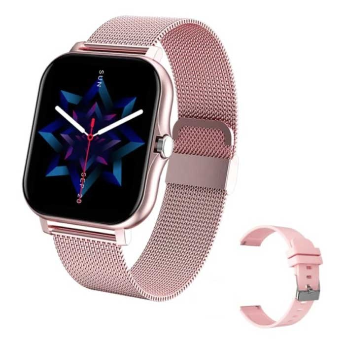 1.69 "Smartwatch Smartband Fitness Sportowy zegarek do śledzenia aktywności IP67 iOS iPhone Android Mesh Pasek Różowy