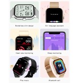 ZODVBOZ 1.69 "Smartwatch Smartband Fitness Sportowy zegarek do śledzenia aktywności IP67 iOS iPhone Android Mesh Pasek Srebrny