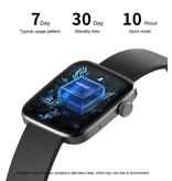 Sanlepus 1,8" Smartwatch - Silikonband Fitness Sport Activity Tracker Uhr GPS Sprachassistent Android Schwarz