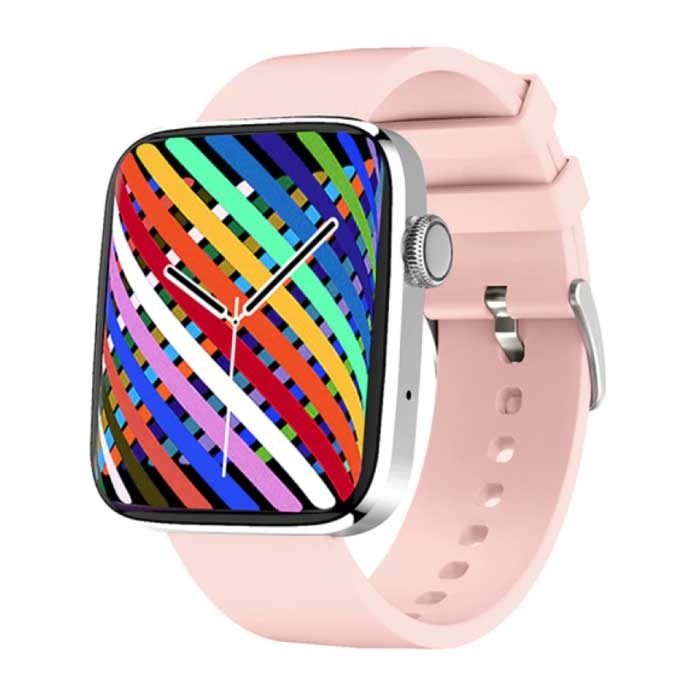 1.8" Smartwatch - Silicone Strap Fitness Sport Activity Tracker Watch GPS Voice Assistant Android Pink