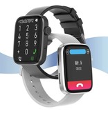Sanlepus 1.8" Smartwatch - Bracelet en Silicone Fitness Sport Activity Tracker Montre GPS Assistant Vocal Android Gris