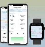Sanlepus 1.8" Smartwatch - Bracelet en Silicone Fitness Sport Activity Tracker Montre GPS Assistant Vocal Android Gris