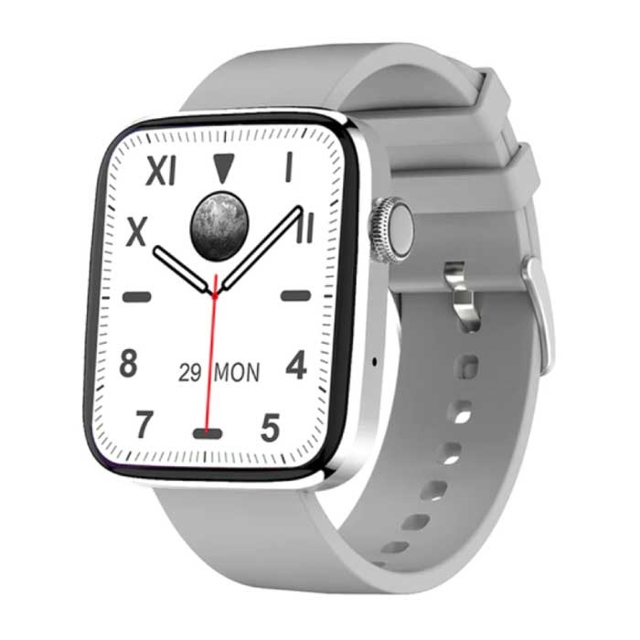 Smartwatch de 1,8" - Correa de silicona Fitness Sport Activity Tracker Reloj GPS Asistente de voz Android Gris