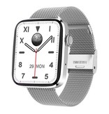 Sanlepus Smartwatch de 1.8" - Correa de malla Fitness Sport Activity Tracker Reloj GPS Asistente de voz Android Plata