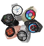 Sanlepus Bezramkowy Smartwatch Siatkowy pasek Fitness Sportowy zegarek do śledzenia aktywności Android Czarny