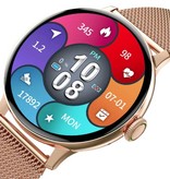 Sanlepus Randloze Smartwatch Mesh Bandje Fitness Sport Activity Tracker Horloge Android Zwart