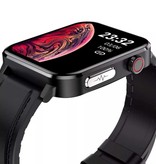 Stuff Certified® E86 ECG Smartwatch met Extra Bandje - Fitness Sport Activity Tracker Horloge Android - TPU Leren Bandje Zwart
