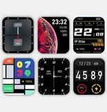Stuff Certified® E86 EKG-Smartwatch mit zusätzlichem Armband – Fitness-Sport-Aktivitäts-Tracker-Uhr Android – TPU-Lederarmband schwarz