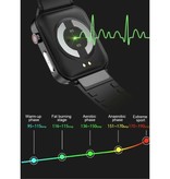 Stuff Certified® E86 ECG Smartwatch met Extra Bandje - Fitness Sport Activity Tracker Horloge Android - TPU Leren Bandje Bruin