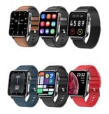 Stuff Certified® Smartwatch E86 ECG con cinturino extra - Fitness Sport Activity Tracker Watch Android - Cinturino in TPU rosso