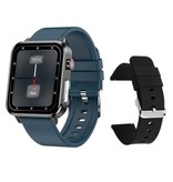 Stuff Certified® Smartwatch E86 ECG con cinturino extra - Orologio Fitness Sport Activity Tracker Android - Cinturino in TPU blu