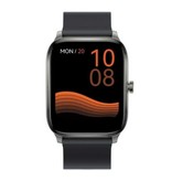 Haylou GST Smartwatch mit Blutdruckmessgerät und Sauerstoffmessgerät – Fitness Sport Activity Tracker Watch iOS Android – Silikonarmband Schwarz