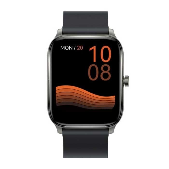 Reloj inteligente GST con monitor de presión arterial y medidor de oxígeno - Fitness Sport Activity Tracker Watch iOS Android - Correa de silicona negra