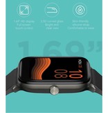 Haylou Reloj inteligente GST con monitor de presión arterial y medidor de oxígeno - Fitness Sport Activity Tracker Watch iOS Android - Correa de silicona negra