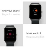 Haylou GST Smartwatch avec Tensiomètre et Oxymètre - Fitness Sport Activity Tracker Montre iOS Android - Bracelet en Silicone Noir
