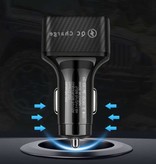 EDEBA Caricabatteria da auto da 45 W con 6 porte - Quick Charge 3.0 / 3.1A - Caricabatteria da auto a ricarica rapida Nero