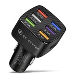 EDEBA 45W Autoladegerät mit 6 Anschlüssen - Quick Charge 3.0 / 3.1A - Schnellladegerät Autoladegerät Schwarz