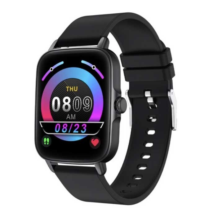 P28 Smartwatch Silikonowy pasek Fitness Sportowy zegarek do śledzenia aktywności Android iOS Czarny