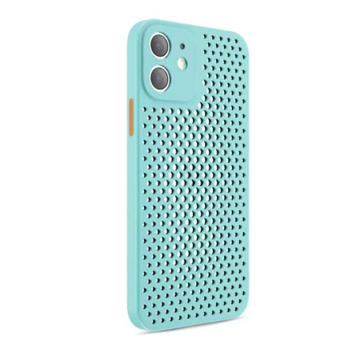 iPhone 12 - Ultra Slank Hoesje Warmteafvoer Cover Case Lichtblauw