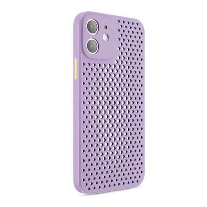 iPhone 12 - Ultra Slank Hoesje Warmteafvoer Cover Case Paars