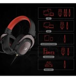 Redragon H510 Zeus AUX Gaming Headset - For PS4/XBOX/PC 7.1 Surround Sound - Headphones Headphones w/ Microphone Black