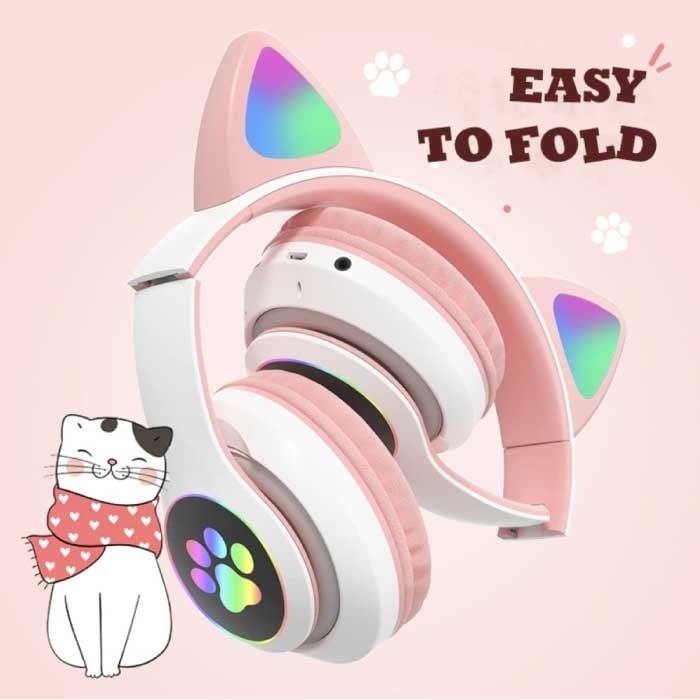 Casque d'oreille sans fil Cat (7 couleurs changeantes) avec prise