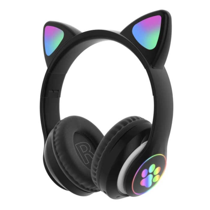 Auriculares Inalámbricos con Orejas de Gato - Kitty Headset Auriculares Inalámbricos Estéreo Negro