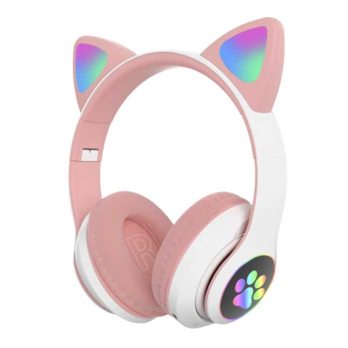 Cuffie Wireless con Orecchie di Gatto - Kitty Headset Cuffie Wireless Stereo Rosa