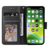Stuff Certified® Custodia a portafoglio in pelle PU per iPhone 13 Pro Max - Custodia a portafoglio rosso vino