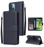 Stuff Certified® Custodia a portafoglio in pelle PU per iPhone SE (2016) - Custodia a portafoglio blu