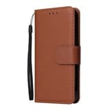 Stuff Certified® Custodia a portafoglio in pelle PU per iPhone SE (2016) - Custodia a portafoglio marrone