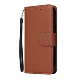 Stuff Certified® Custodia a portafoglio per iPhone XS Max in pelle PU - Custodia a portafoglio marrone