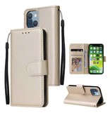 Stuff Certified® iPhone 5 Etui z Klapką Portfel Skóra PU - Etui z Portfelem Złote