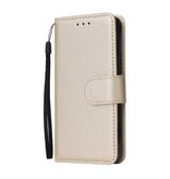 Stuff Certified® Custodia a portafoglio per iPhone 5 in pelle PU - Custodia a portafoglio color oro
