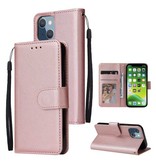 Stuff Certified® iPhone 12 Flip Case Portefeuille PU Leer - Wallet Cover Hoesje Roze