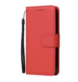 Stuff Certified® Custodia a portafoglio per iPhone 13 Pro in pelle PU - Custodia a portafoglio rossa