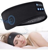 Jiansu Maska do spania Bluetooth z głośnikami - Bezprzewodowe słuchawki do spania Sportowa opaska na głowę Czarna